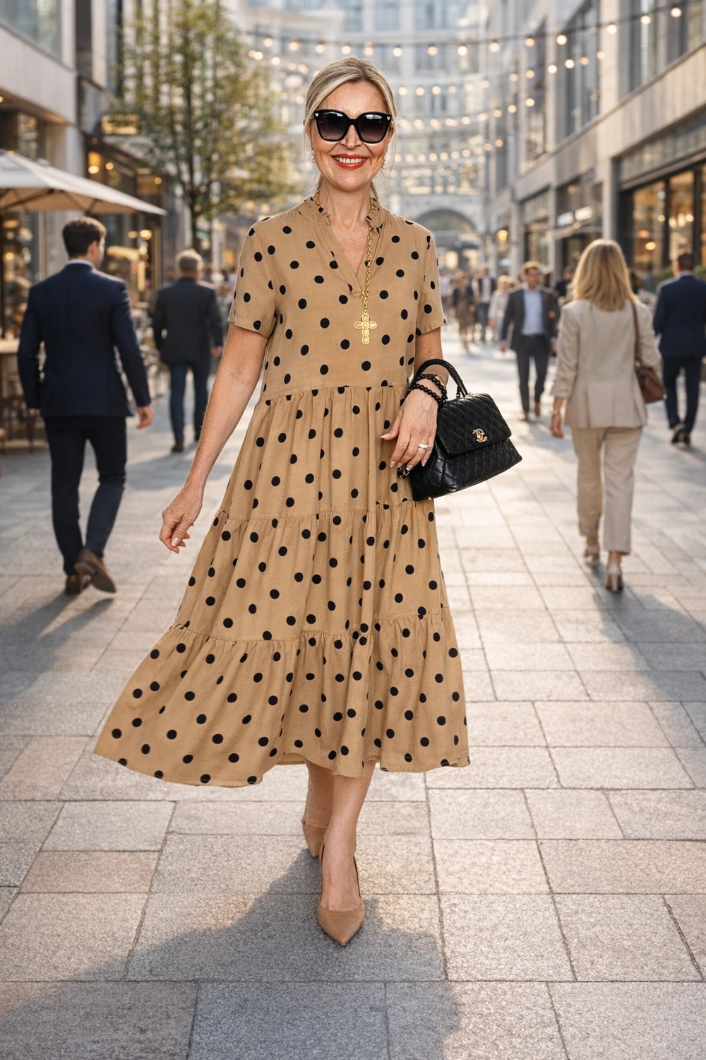 Royals of Sylt UG - Mode - Frauen in einem trendigen Kleid mit einer Tasche