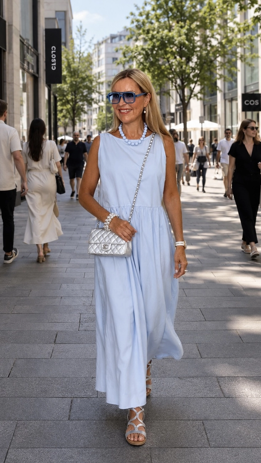 Royals of Sylt UG - Mode - Frauen in einem trendigen Kleid mit einer Tasche