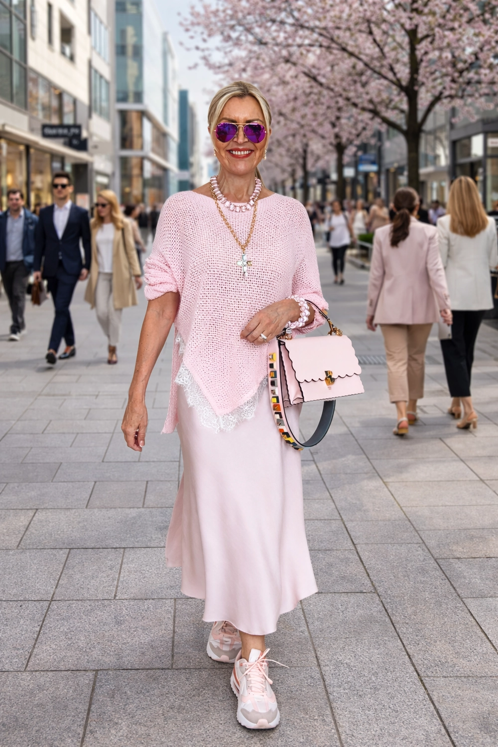 Royals of Sylt UG - Mode - Frauen in einem trendigen Kleid mit einer Tasche