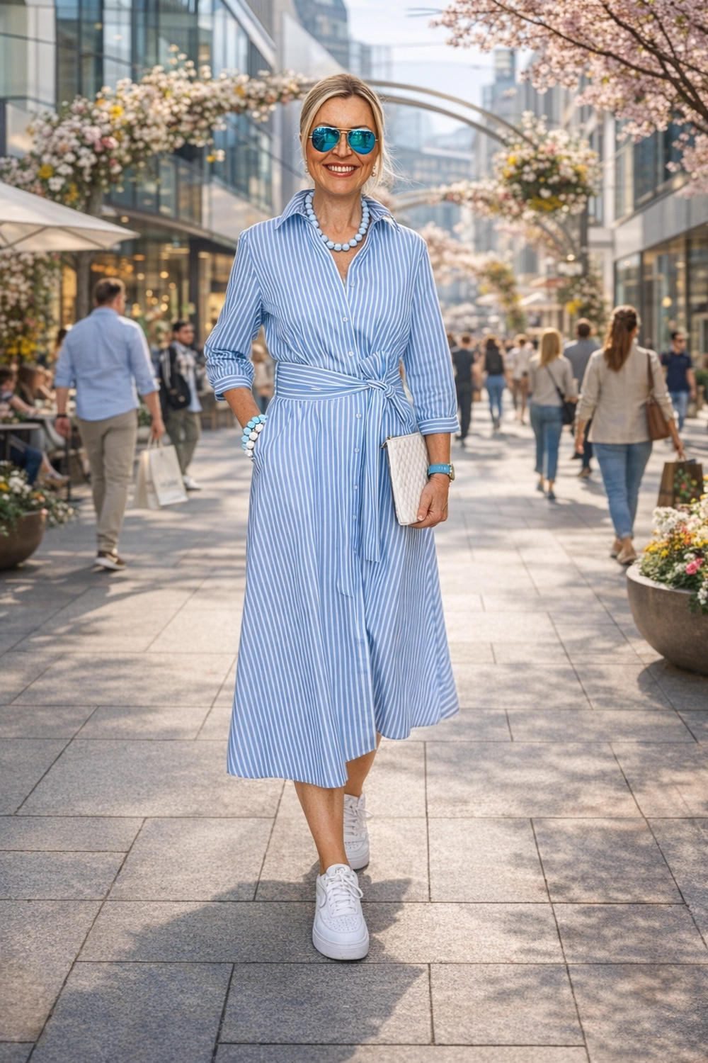 Royals of Sylt UG - Mode - Frauen in einem trendigen Kleid mit einer Tasche