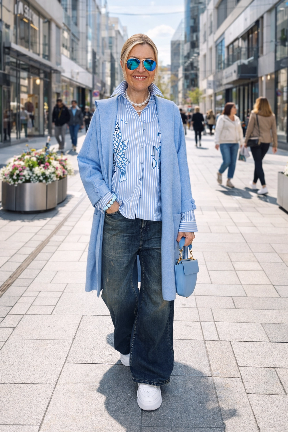 Royals of Sylt UG - Mode - Frauen in einem trendigen Kleid mit einer Tasche